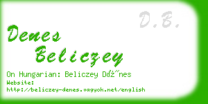 denes beliczey business card